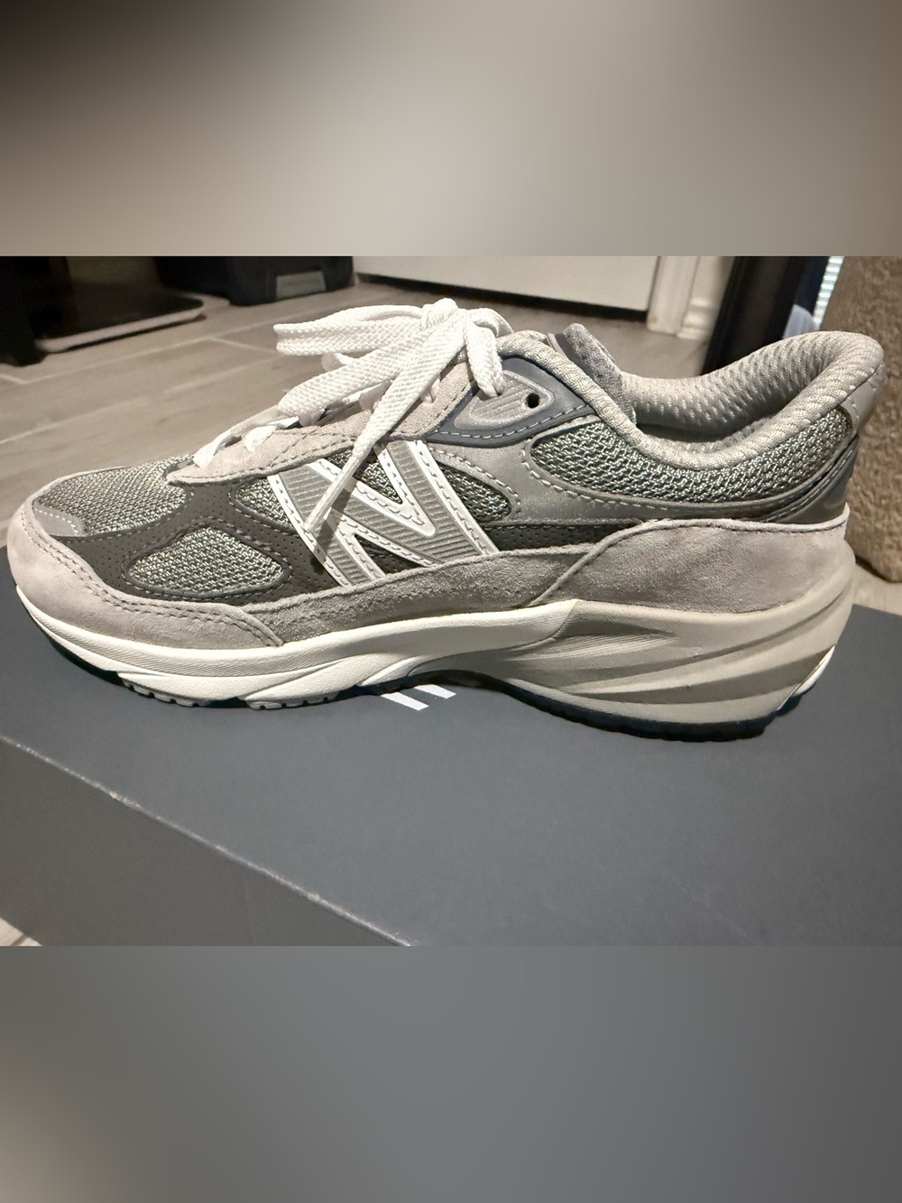 New Balance Gray and White Walking Sneakers